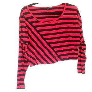 Long Sleeve Striped Oversized Crop.